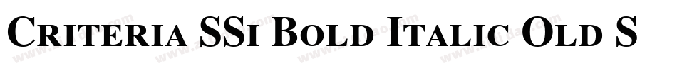 Criteria SSi Bold Italic Old Style Figures字体转换